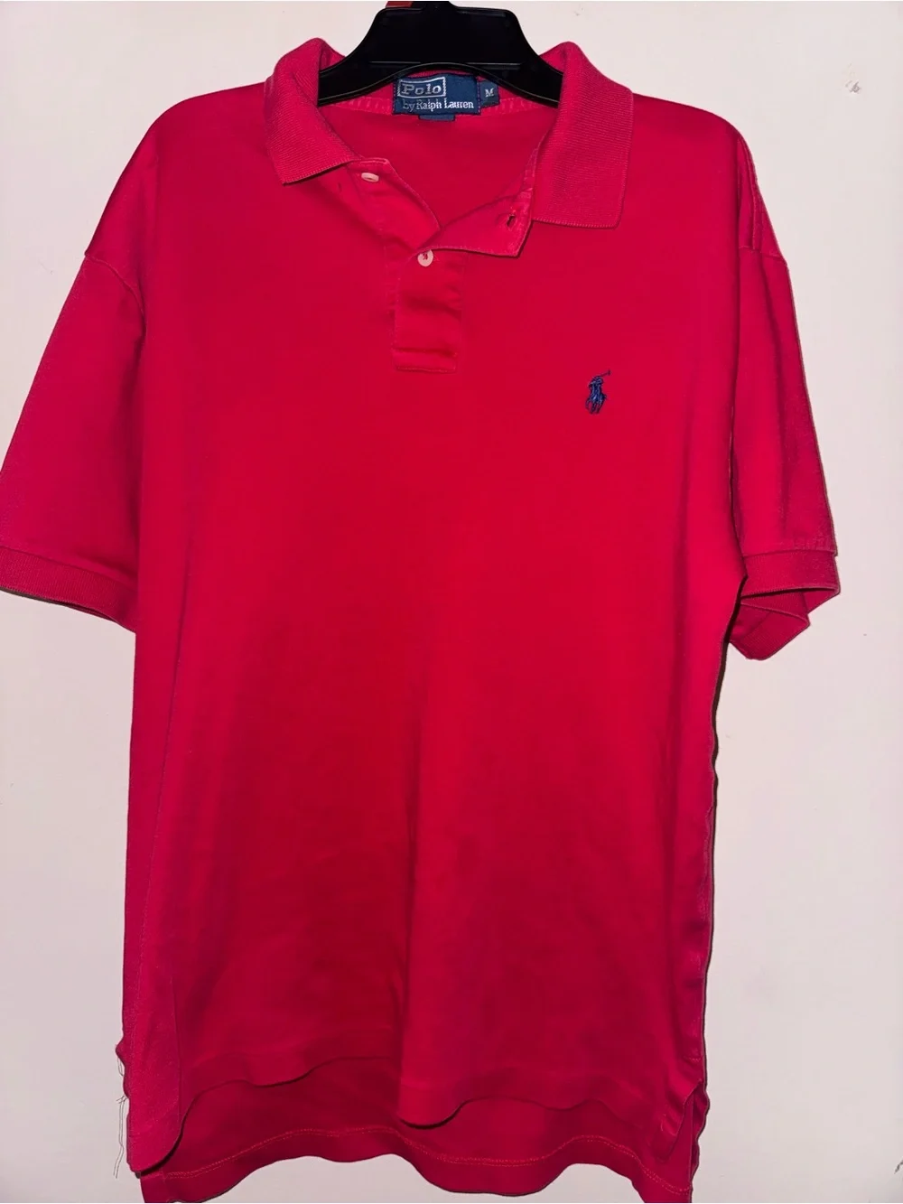 Ralph Lauren Men's Bright Red Polo with Navy Pony